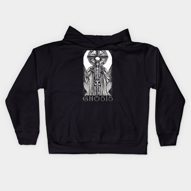 Gnosis - Gnostic Skeletal Christ Meditation Kids Hoodie by AltrusianGrace